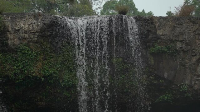 Static shot in slow motion of Tad champee waterfall in Laos, on the Bolaven Plateau.