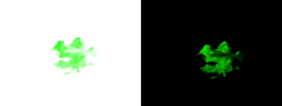  Lime Green Neon Irregular Lumpy Blob on White and Black Background