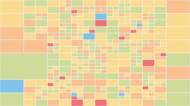 Background with a repeating arrangement of rectangular geometric figures of various colors - animated illustration