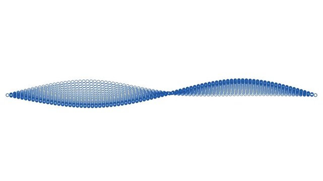 Dots made wave lane paths motion effect on a white background - Animated illustration