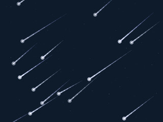 Streaking Meteors Space Cosmic Night Design © iushakovsky