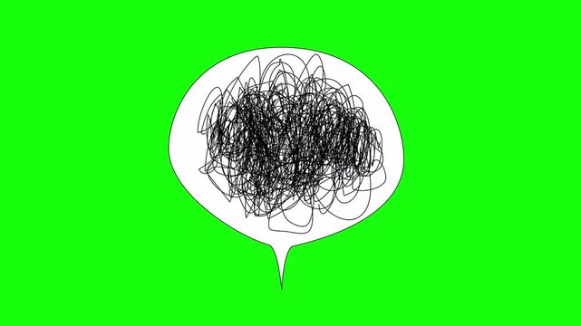 looping video balloon dialogue symbol stress expression on green screen