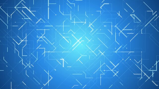 Abstract digital background with glowing blue lines and geometric circuit board patterns