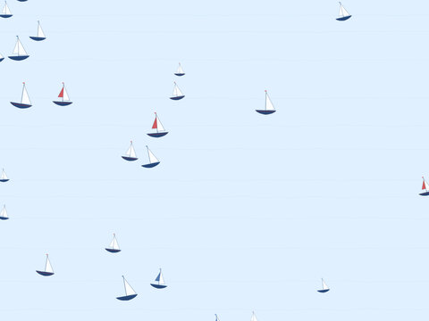 Playful Sailboats Ocean Summer Background