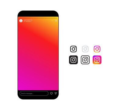 Instagram  Story UI Mockup. Interactive Social Media Story Interface on Smartphone