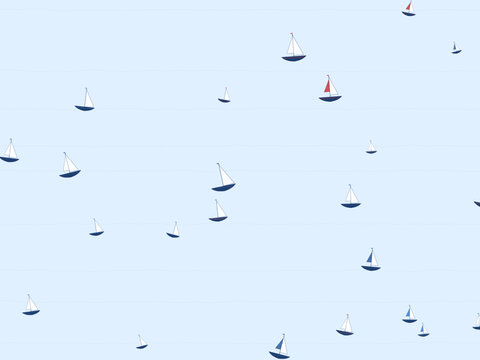 Playful Sailboats Ocean Summer Background