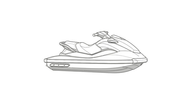 Line art of personal watercraft jet ski