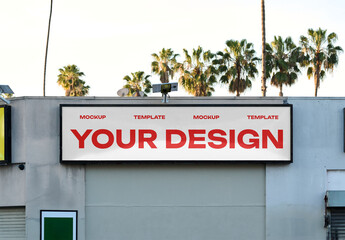 Mockup Of Customized Horizontal Sign On Building