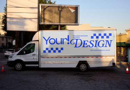 Mockup Of Customized Advertisement On Van