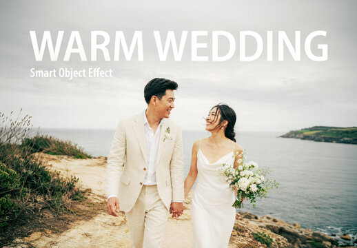 Warm Wedding Effect With Color and Grain Adjustments
