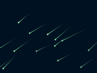 Bright Meteor Streaks Space Astronomy Background © iushakovsky