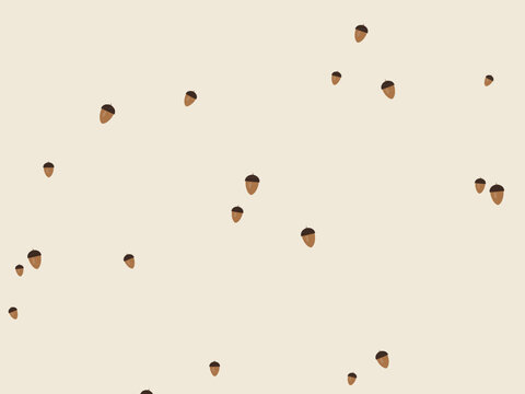 Scattered Acorns Autumn Fall Pattern Design