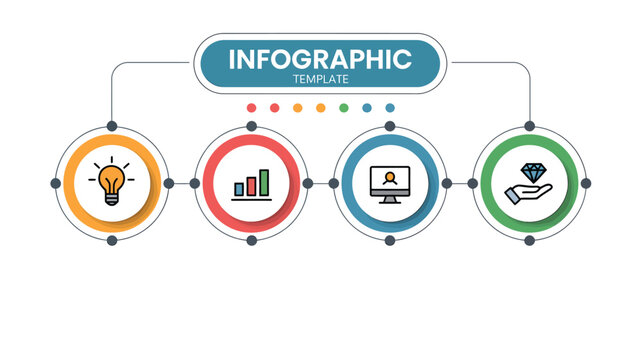 Colorful infographic template with business icons and circular workflow design