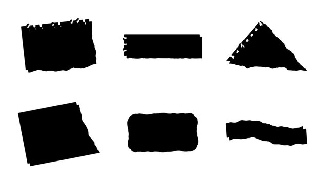 Distressed Textures, Grunge Shapes, Rough Edges Vector Elements; Abstract Black Frames, Textured Backgrounds, Raw Design Assets
