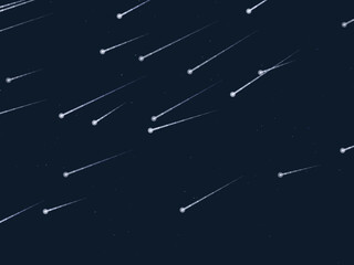 Fototapeta premium Cosmic Shooting Stars Glowing Trails Night Design
