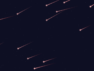 Streaking Meteors Space Cosmic Night Design © iushakovsky