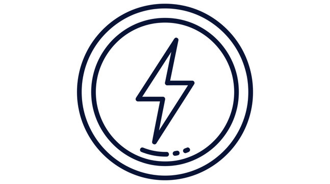 Lightning Bolt Icon in Circle Shape