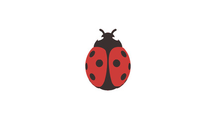 Flat design ladybug icon with red and black patterns © afriza