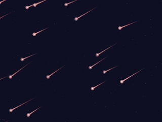Bright Meteor Streaks Space Astronomy Background © iushakovsky