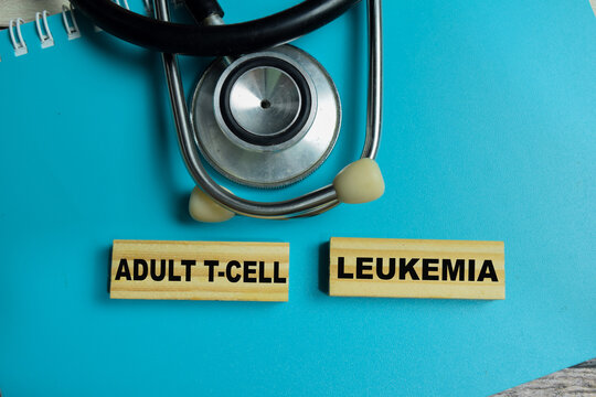 Concept of text ATL - Adult T-cell Leukemia on wooden blocks. A rare and aggressive blood cancer