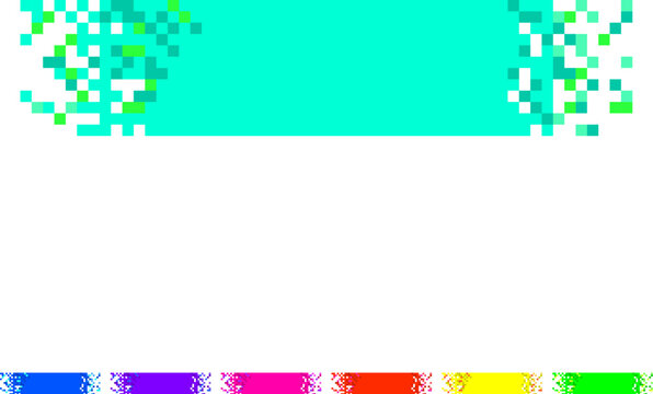 colorful pixel banner cartoon. vibrant resolution, layout format, size style colorful pixel banner sign colorful illustration