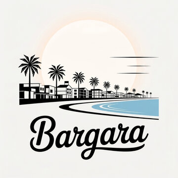 Bargara Australia Skyline Silhouette &mdash; A Tropical Queensland Coastal Skyline Vector Illustration