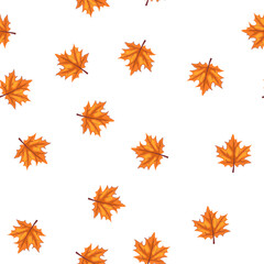 Fototapeta premium pattern ground maple leaf cartoon. yellow wave, outline symbol, oak silhouette ground maple leaf sign. seamless symbol vector illustration