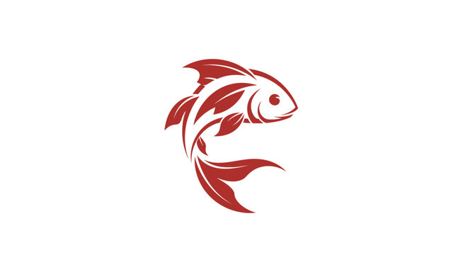 Artistic fish tattoo design with flowing fins and stylized details, minimalistic