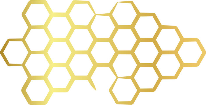 Seamless Golden Honeycomb Pattern