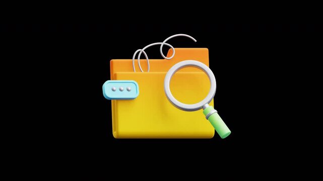 Empty Result Folder 3D Icon Animation