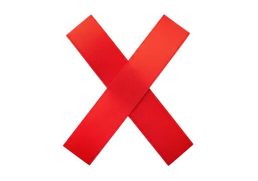 Large red x mark symbol on a clean white background, for rejection and, error interface for, web and mobile applications isolated on a transparent background
