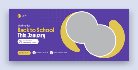 Obraz premium Back to School Admission Facebook Cover and Web Banner Template