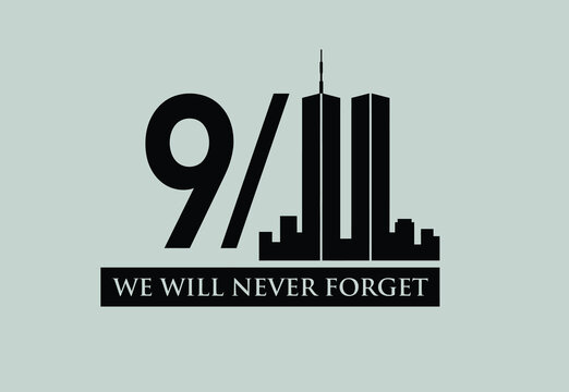 9/11 memorial never forget twin towers logo design