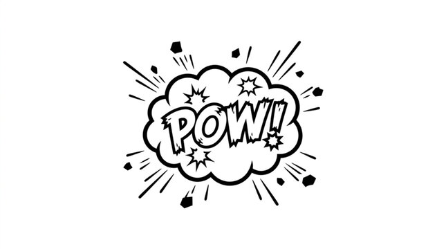 Comic Book Style Pow Explosion Sound Effect Word Art.