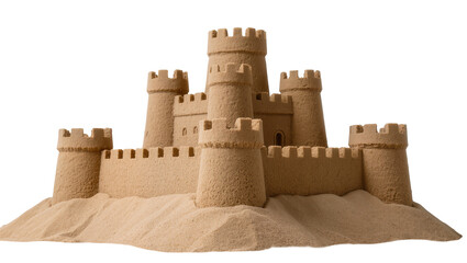Sandcastle with multiple towers and crenellated walls © darietta