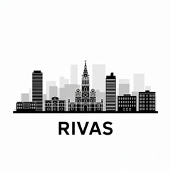 Rivas-Vaciamadrid Skyline Silhouette — A Contemporary Spanish Suburban City Vector Illustration © Greener