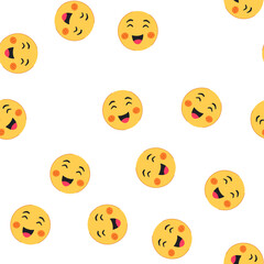 Naklejka premium pattern face smiley cartoon. retro drip, smile happy, cool psychedelic face smiley sign. seamless symbol vector illustration