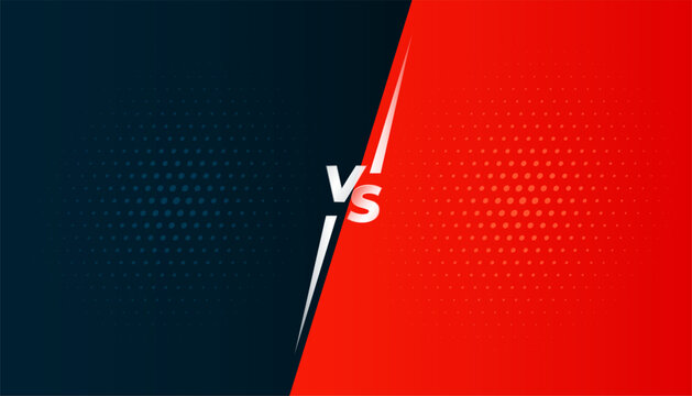 duel rival clash versus vs banner with halftone effect