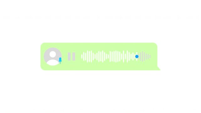 Audio Wave Voice Message Sound. Modern voice message animation on white background. 4K video