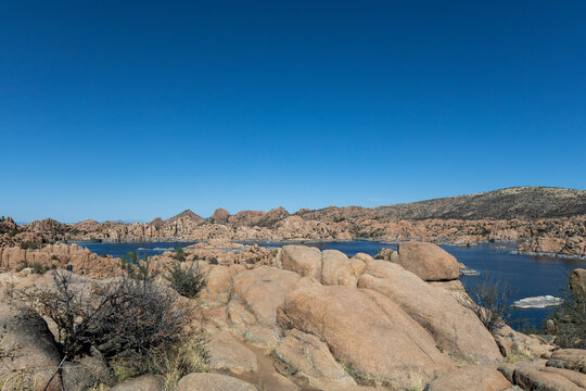 Scenic view of Watson Lake and Granite Dells