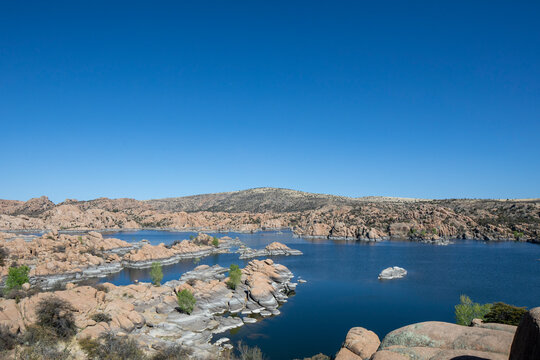 Watson Lake surrounded by granite dells in Arizona
