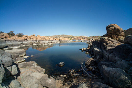 Stunning granite boulder formations at Watson Lake