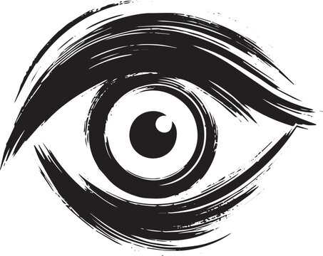 Expressive eye illustration crafted with brushstroke effect for