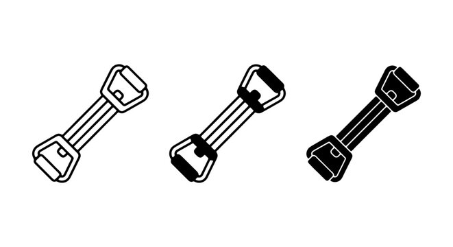 Resistance Band Exercise Equipment, Fitness Tool Icons, Strength Training Gear Vector Set