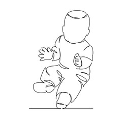 Fototapeta premium One continuous single drawing line art flat doodle people, baby, happy, child, family, love. Isolated image hand draw contour on a white background 