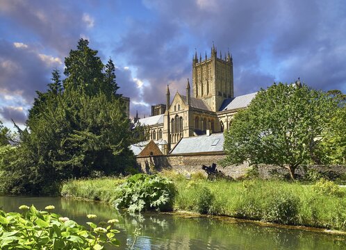 Medieval Wells Cathedral, Wells, Somerset, England