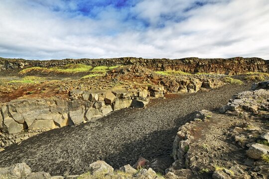 Continental drift, continental fissure between North American and Eurasian Plate, Mid-Atlantic Ridge, peninsula Reykjanes, near Reykjavik, Iceland