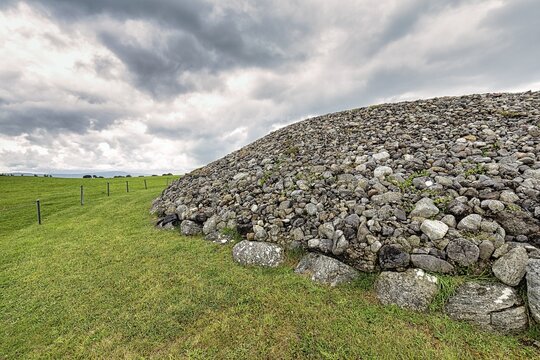 Reconstructed megalithic barrow, Cairn, Carrowmore Megalithic Cemetery, Carrowmore, County Sligo, Wild Atlantic Way, Ireland