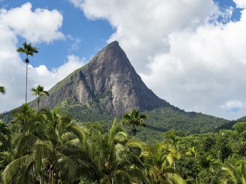 Knuckles mountain range with Lakegala mountain and rocks, Meemure, Sri Lanka