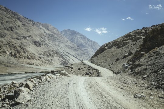 Gravel road, Wakhan corridor, Badakhshan, Afghanistan